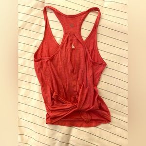 Lululemon Back-slit Tie Knot Pink Heathered Tank